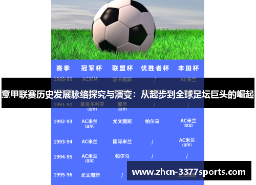 意甲联赛历史发展脉络探究与演变:从起步到全球足坛巨头的崛起 意甲联赛历史发展脉络探究与演变:从起步到全球足坛巨头的崛起